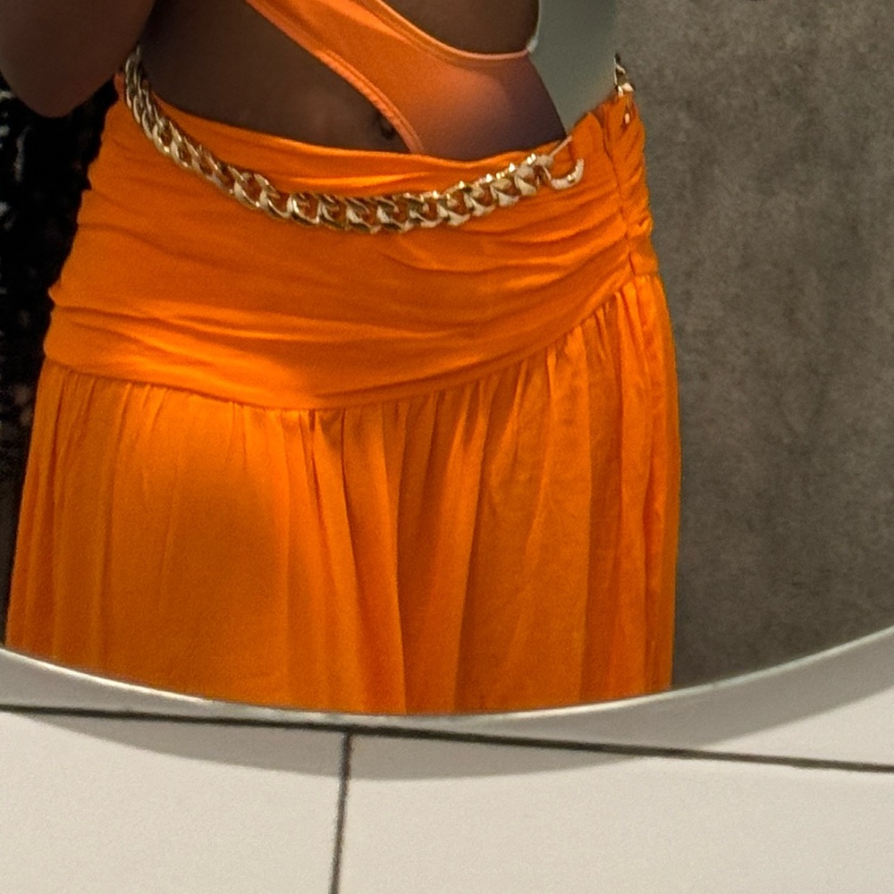 Orange Maxi Skirt